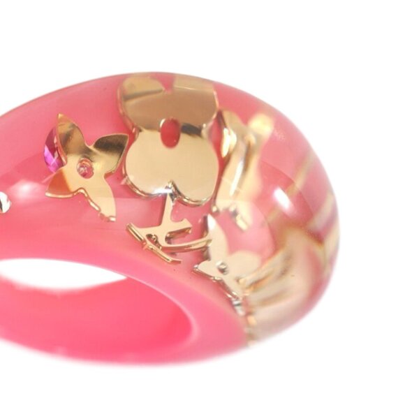 Louis Vuitton Pink, Clear & Gold Berg Uncle John Resin Inclusion Ring  US Size 7 - Picture 5 of 9
